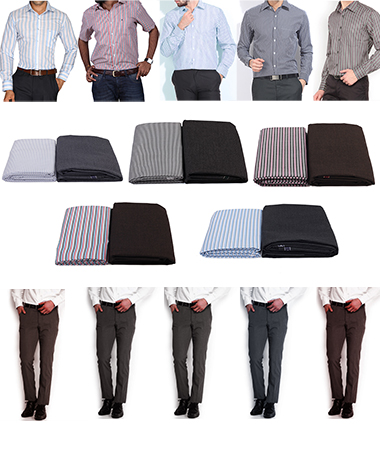 BSL Unstitched Formal Shirt and Trouser Combo-5 Shirt+5 Trouser