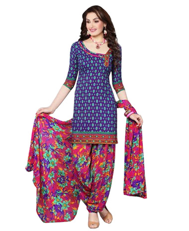 Indigo Printed Unswitched Salwar Cotton Material (Code 8004  )