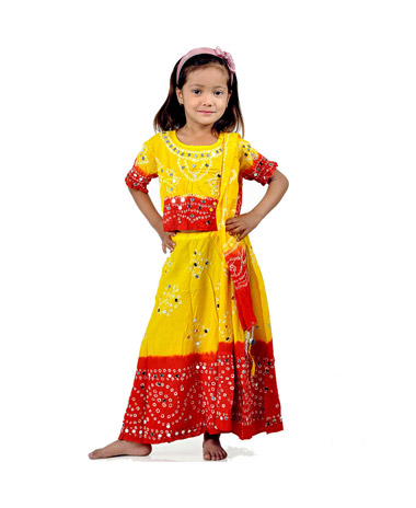 Jaipur Vibrant Smart Red Yellow Lehanga Choli