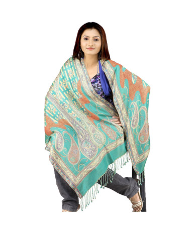 Reversible Designer Pure Kashmiri Scarf Stole -105