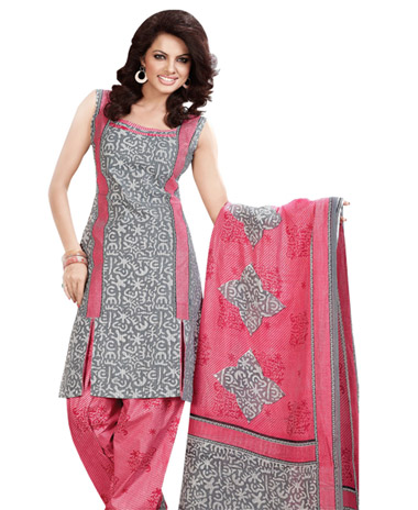 Silver Printed Unswitched Salwar Cotton Material