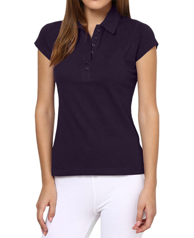 Softwear Dark Purple 7-Button Collared T-Shirt