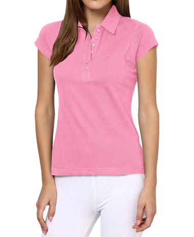 Softwear Light Pink 7-Button Collared T-Shirt