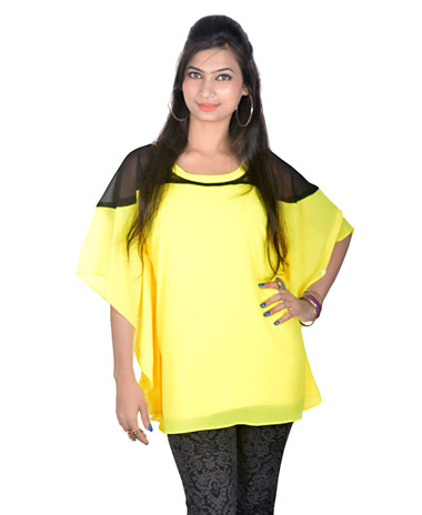 Vivaa Yellow Georgette Kaftan