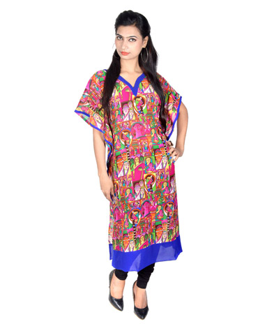 Vivaa Multicolor Georgette Kaftan