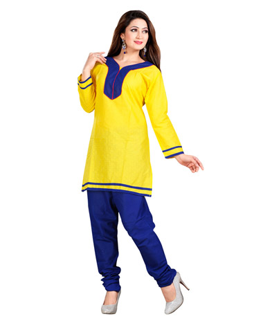 Zoom Exclusive Yellow Cotton Kurti 2829