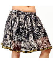 BollyWood Style Black-White Floral Print Short Chiffon Skirt 276