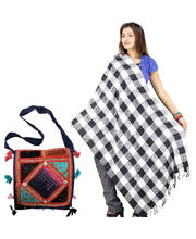 Buy Kashmiri Stole n Get Jaipuri Handbag Free