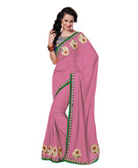 Dlines Enterprises Pink Butt Border Saree