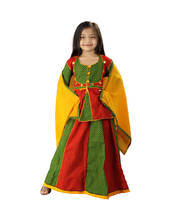 Ethnic Designer Red Green Girls Lehanga Kurti