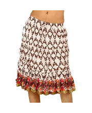 Ethnic Hand Block Print Off White Designer Cotton Short Skirt 249