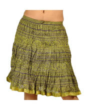 Ethnic Mehandhi Green Stylish Cool Stripes Short Skirt 240
