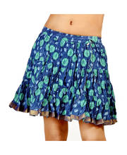 Ethnic Rajasthani Blue Floral Print Pure Cotton Mini Skirt 259
