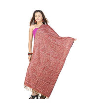 Ethnic Red Maroon Kashmiri Jamawar Scarf Stole 138