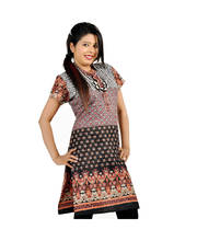 Jaipuri Designer Multi Print Black Cotton Top