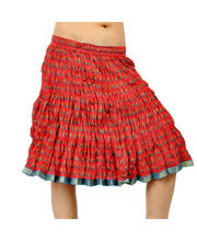 Rajasthani Hand Block Floral Print Exclusive Cotton Short Skirt 255