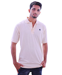 Rodeio Mens Cream Collared T-Shirt