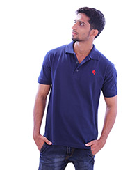 Rodeio Mens Dark Blue Collared T-Shirt