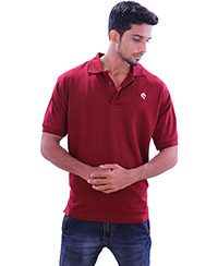 Rodeio Mens Maroon Collared T-Shirt