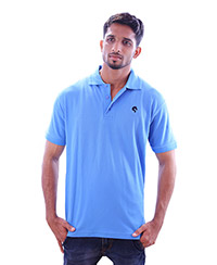 Rodeio Mens Sky Blue Collared T-Shirt