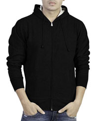 Softwear Mens Black Plain Hoodies