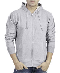 Softwear Mens Grey Melange Plain Hoodies