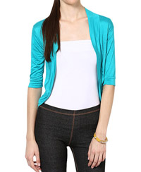 Softwear Turquoise Green Viscose Shrug