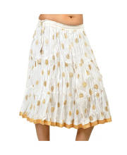Traditional Sanganeri Gold Print Stylish Pure Cotton Skirt 247