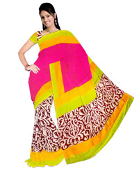 Vamika Multicolour printed Bhagalpuri Saree (Code VMS80020 )