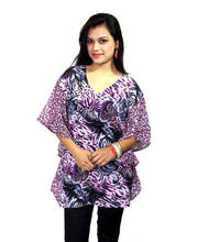 Vivaa  Pink and Black Printed Georgette Kaftan