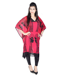 Vivaa Red Georgette Kaftan