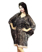 Vivaa Black Georgette Printed Kaftan