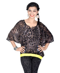 Vivaa Black Georgette kaftan