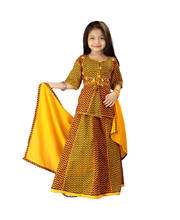 Yellow Rajasthani Zigzag Design Lehanga Kurti