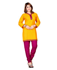 Zoom Exclusive gold Cotton Kurti 2804