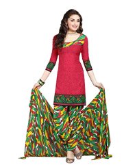 Crimson  Printed Unswitched cotton Salwar Material