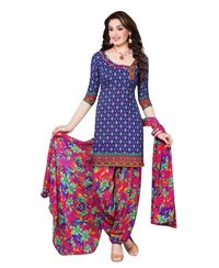 Indigo Printed Unswitched Salwar Cotton Material (Code 8004  )