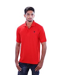 Rodeio Mens Red Collared T-Shirt