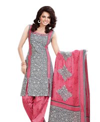 Silver Printed Unswitched Salwar Cotton Material