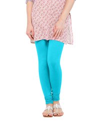 Softwear Aqua Blue Cotton-Lycra Leggings