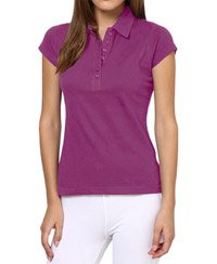Softwear Classy Purple 7-Button Collared T-Shirt