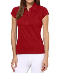 Softwear Red 7-Button Collared T-Shirt