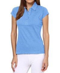Softwear Sky Blue 7-Button Collared T-Shirt
